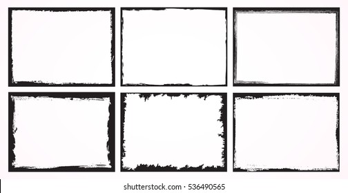 Grunge frames set.Abstract vector template.