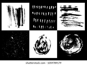 Grunge frames and textures set - isolated vector template