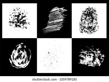 Grunge frames and textures set - isolated vector template