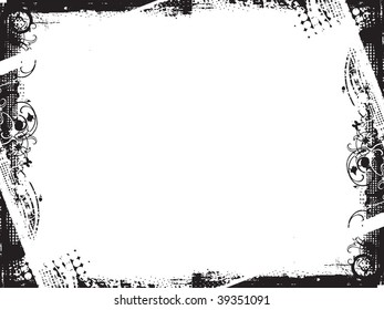 grunge frames in vector mode with white background