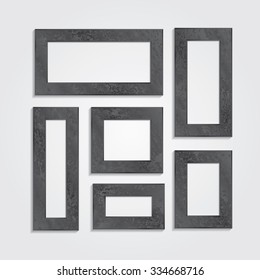 Grunge frames vector set.