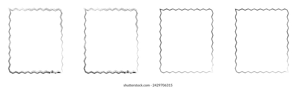  Grunge frames vector set. Grunge ink illustration. Grunge style set of square shapes. Hand drawn brush strokes. Dirty grunge design frames