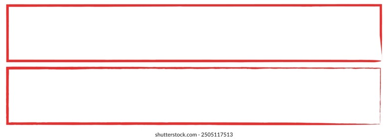 Grunge frames vector set, red square shape borders with scratched rough edges. Grungy old texture, dirty weathered vignettes or photo frames, decorative design elements isolated on white background