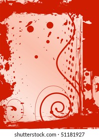 Grunge a framework with drops of ink in red colour