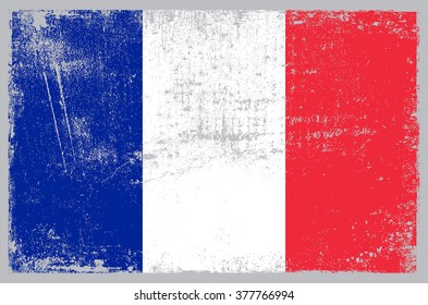 Grunge France flag.Vector flag of France.