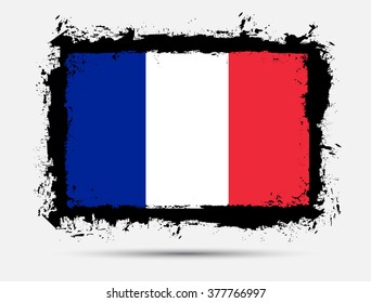 Grunge France flag.Vector flag of France.