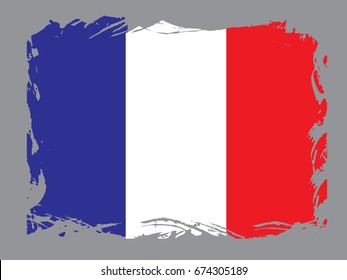 Grunge France flag.Vector flag of France