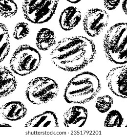 Grunge Free Hand Circles Hand Drawn Seamless Pattern