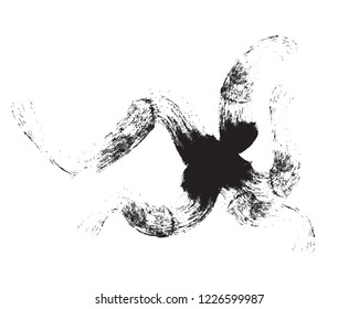Grunge Free Style Strokes Background. Ink paint abstract backdrop. Retro template. Vintage grunge background. Business background.Hand drawn doodle black strokes on white. Black Abstract shape