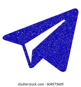 Grunge Freelance Paper Plane rubber seal stamp watermark. Icon symbol with grunge design and dust texture. Unclean vector blue emblem.