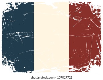 Grunge French flag.