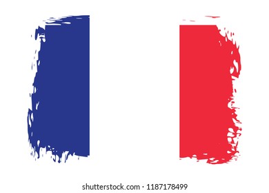 Grunge French flag.flag of French,banner vector illustration. Vector illustration eps10.