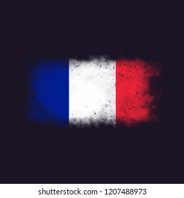 Grunge French flag.Vector flag of France.