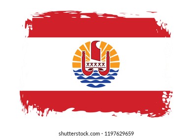 Grunge French Polynesia flag.flag of French Polynesia,banner vector illustration. Vector illustration eps10.