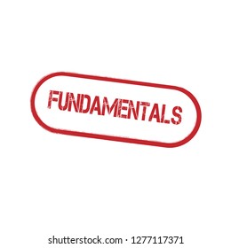 Grunge fundamentals emblem, label, badge, logo, seal. grunge stamp