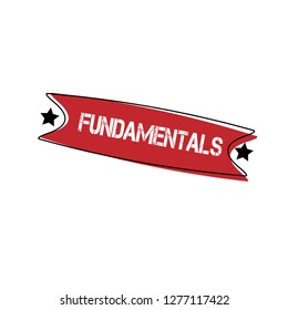 Grunge fundamentals emblem, label, badge, logo, seal. grunge stamp
