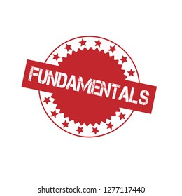 Grunge fundamentals emblem, label, badge, logo, seal. grunge stamp