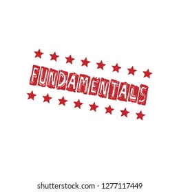 Grunge fundamentals emblem, label, badge, logo, seal. grunge stamp