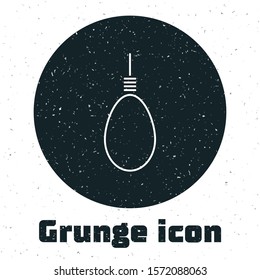 Grunge Gallows rope loop hanging icon isolated on white background. Rope tied into noose. Suicide, hanging or lynching.  Vector Illustration