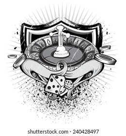 Grunge Gambling shield for use in graphics elements