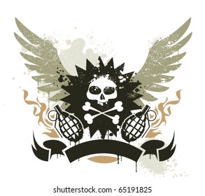 Grunge gang design. Vector EPS 10 illustration.