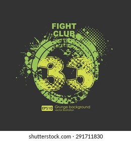 Grunge gangster lucky number print for t-shirt. Abstract dirt backgrounds texture. Grunge banner with an inky dribble strip with copy space. Abstract background for party