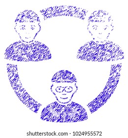 Grunge Geek Collaboration Network rubber seal stamp watermark. Icon symbol with grunge design and dirty texture. Unclean vector blue sticker geek collaboration network.