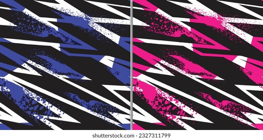 Grunge geometric camouflage texture seamless pattern. Abstract modern endless split polygonal and striped trendy ornament for fabric and fashion textile print. Vector background.