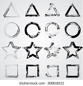 Grunge Geometric Empty Elements Collection .