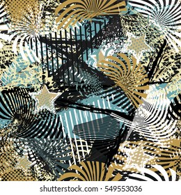 Grunge geometric pattern. fashion textile. Urban modern design with triangles, shape elements, squares. 