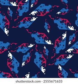 Grunge geometric pattern with simple shapes rhombus. Simple geometric print. Textured ornament