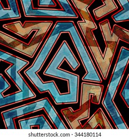 Grunge geometric. Seamless pattern.