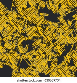 Grunge geometric seamless pattern. Abstract background. Vector illustration