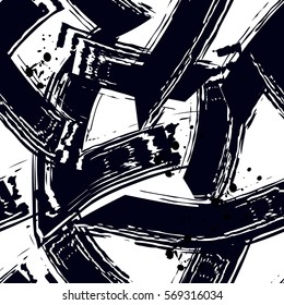 Grunge geometrische nahtlose Muster. Schwarz-weißes Tapete. Einfarbige mehrfarbige Hintergrund für Jungen, Textilien, Wickelpapier.