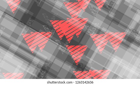 Grunge Geometric Seamless Pattern. Dark and Llight Triangles, Points, Lines. Element of the Modern Background, Packaging, Textiles, Wallpaper. Sporty Fashion Pattern.