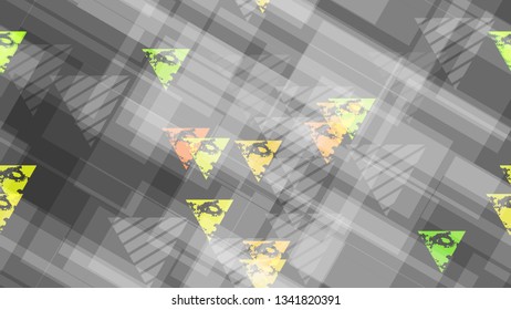 Grunge Geometric Seamless Pattern. Element of Creative Background, Packaging, Textiles, Wallpaper. Dark and Llight Triangles, Points, Lines. Sporty Fashion Pattern.
