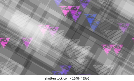 Grunge Geometric Seamless Pattern. Sporty Fashion Pattern. Element of an Unusual Background, Packaging, Textiles, Wallpaper. Triangles, Points, Lines of Different Shades.