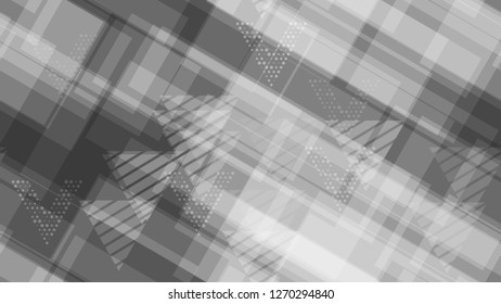 Grunge Geometric Seamless Pattern. Sporty Fashion Pattern. Triangles, Points, Lines of Different Shades. Element of the Modern Background, Packaging, Textiles, Wallpaper.