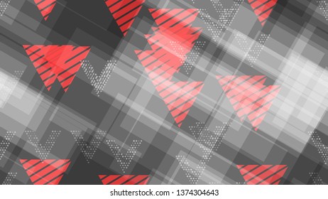 Grunge Geometric Seamless Pattern. Sporty Fashion Pattern. Element of Creative Background, Packaging, Textiles, Wallpaper. Triangles, Points, Lines of Different Shades.