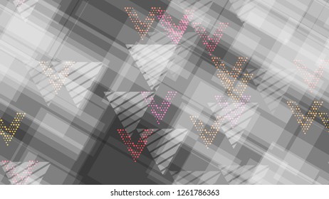 Grunge Geometric Seamless Pattern. Triangles, Points, Lines of Different Shades. Sporty Fashion Pattern. The Idea of a Modern Background, Packaging, Textiles, Wallpaper.