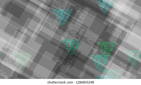 Grunge Geometric Seamless Pattern. Triangles, Points, Lines of Different Shades. Sporty Fashion Pattern. Element of the Modern Background, Packaging, Textiles, Wallpaper.