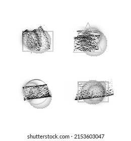 grunge geometric shapes halftone vector background set