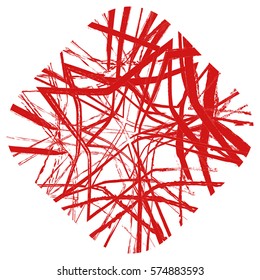 Grunge geometric stamp overlay texture red color for your design. EPS10 vector.