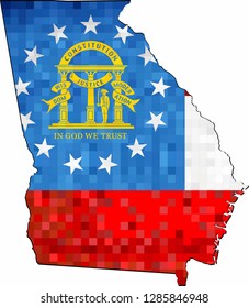 Grunge Georgia map with flag inside - Illustration