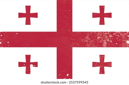 Grunge Georgian flag vector illustration. The national flag of Georgia.