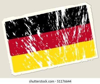 Grunge german flag. Vector illustration.