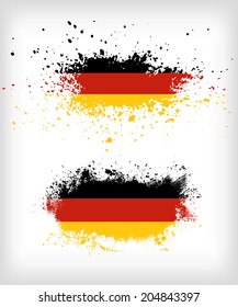 Grunge german ink splattered flag vectors