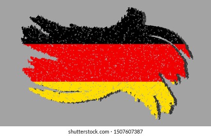 Grunge Germany flag, Germany flag with shadow on isolated background, vector illustration