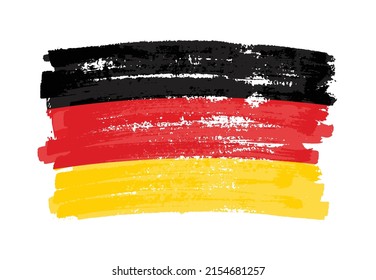 Grunge Germany flag.Brush stroke flag of Germany.