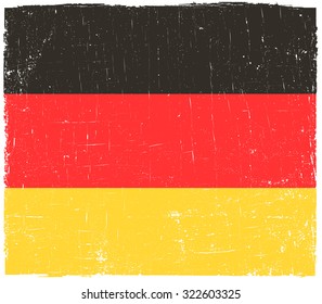 Grunge Germany flag.Flag of Germany with grunge texture.Vector illustration.